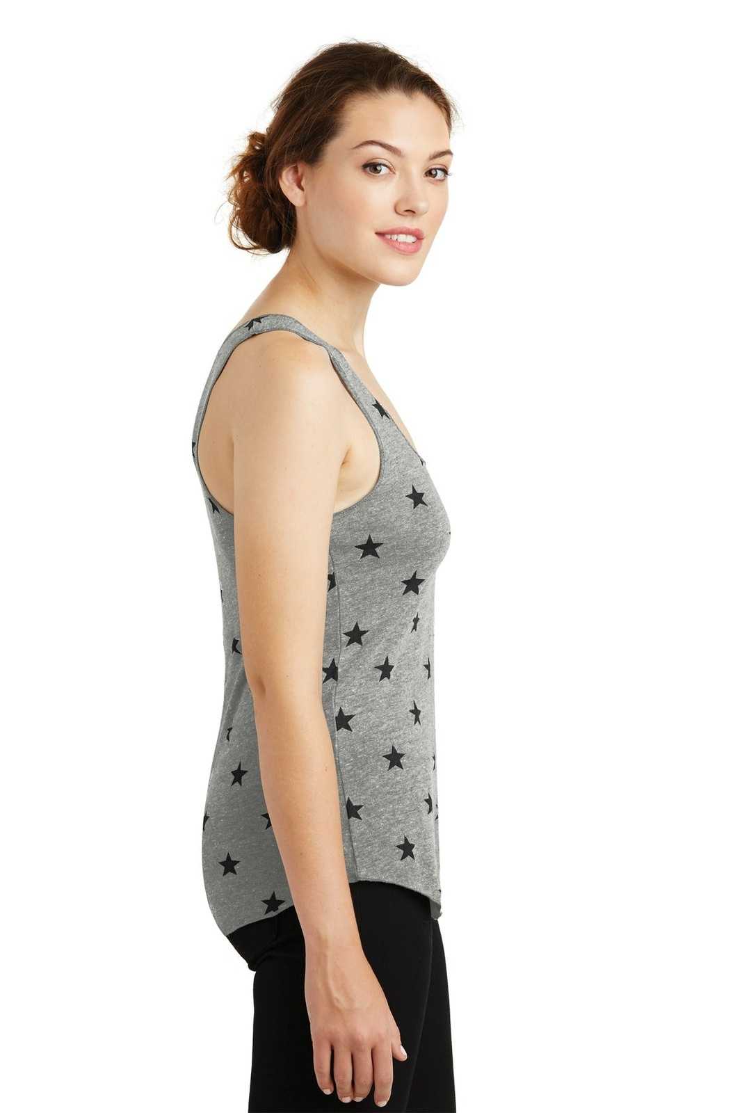 Alternative AA1927 Discontinued Women&#39;s Meegs Eco-Jersey Racer Tank - Eco Gray Stars - HIT a Double - 3