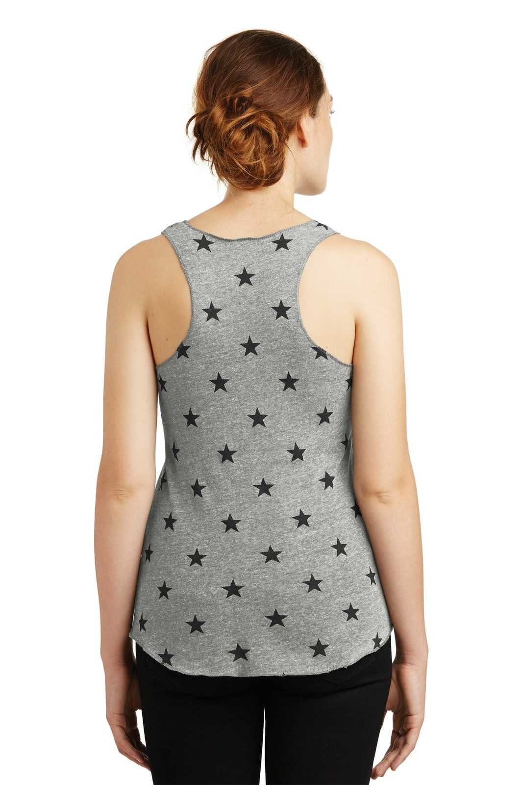 Alternative AA1927 Discontinued Women&#39;s Meegs Eco-Jersey Racer Tank - Eco Gray Stars - HIT a Double - 2