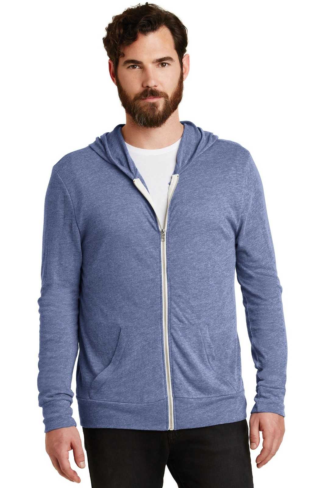 Alternative AA1970 Eco-Jersey Zip Hoodie - Eco Pacific Blue - HIT a Double - 1