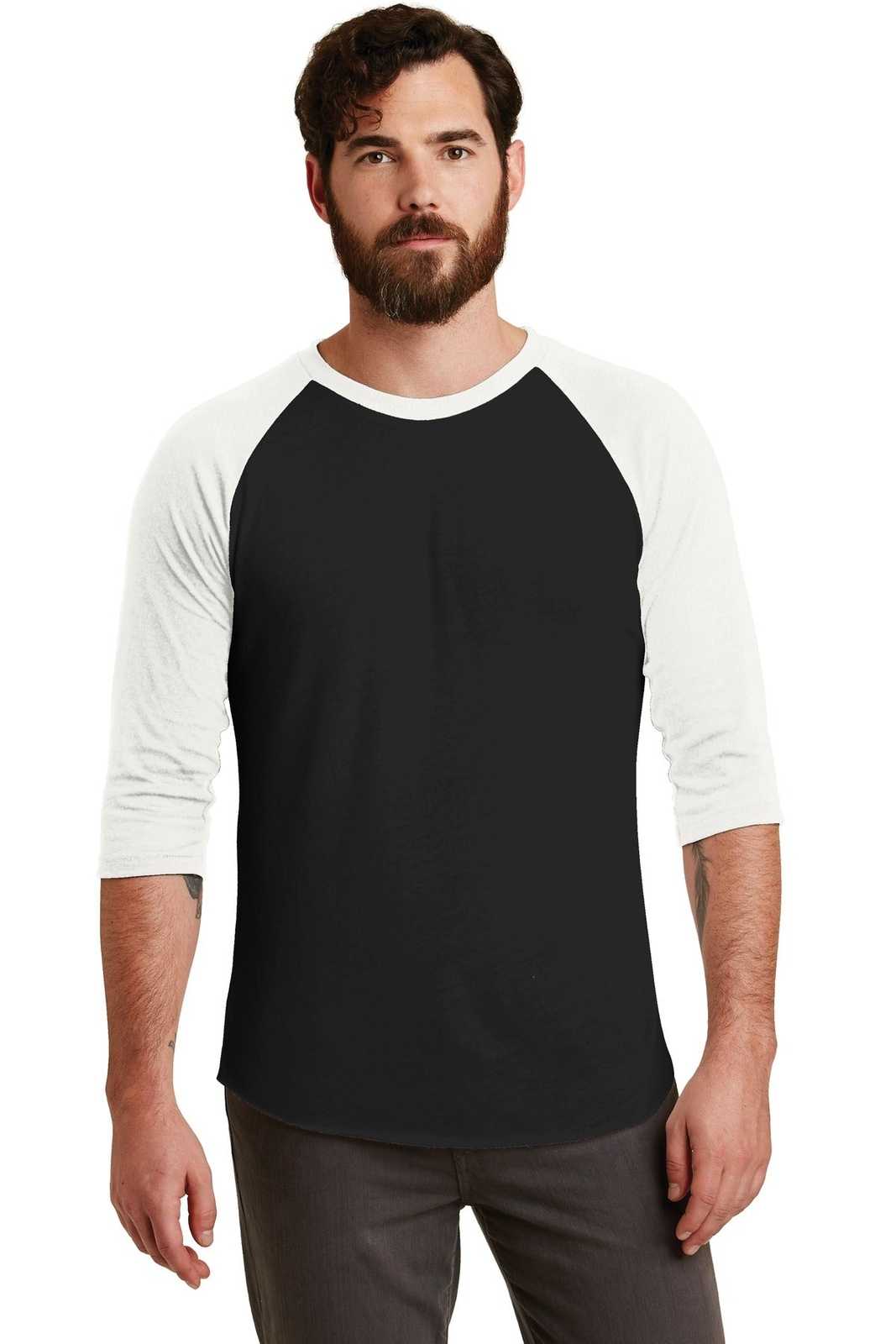 Alternative AA2089 Eco-Jersey Baseball T-Shirt - Eco True Black Eco Ivory - HIT a Double - 1