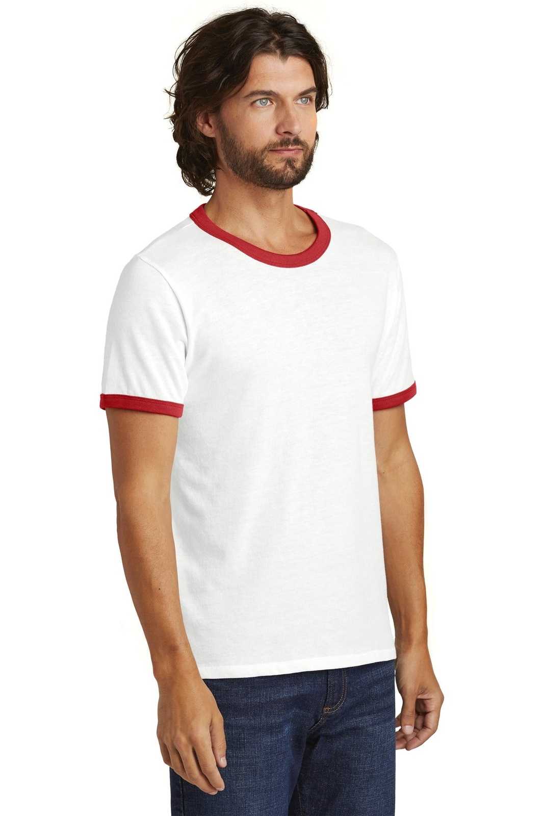 Alternative AA5103 The Keeper Vintage 50/50 Ringer Tee - White Red - HIT a Double - 4