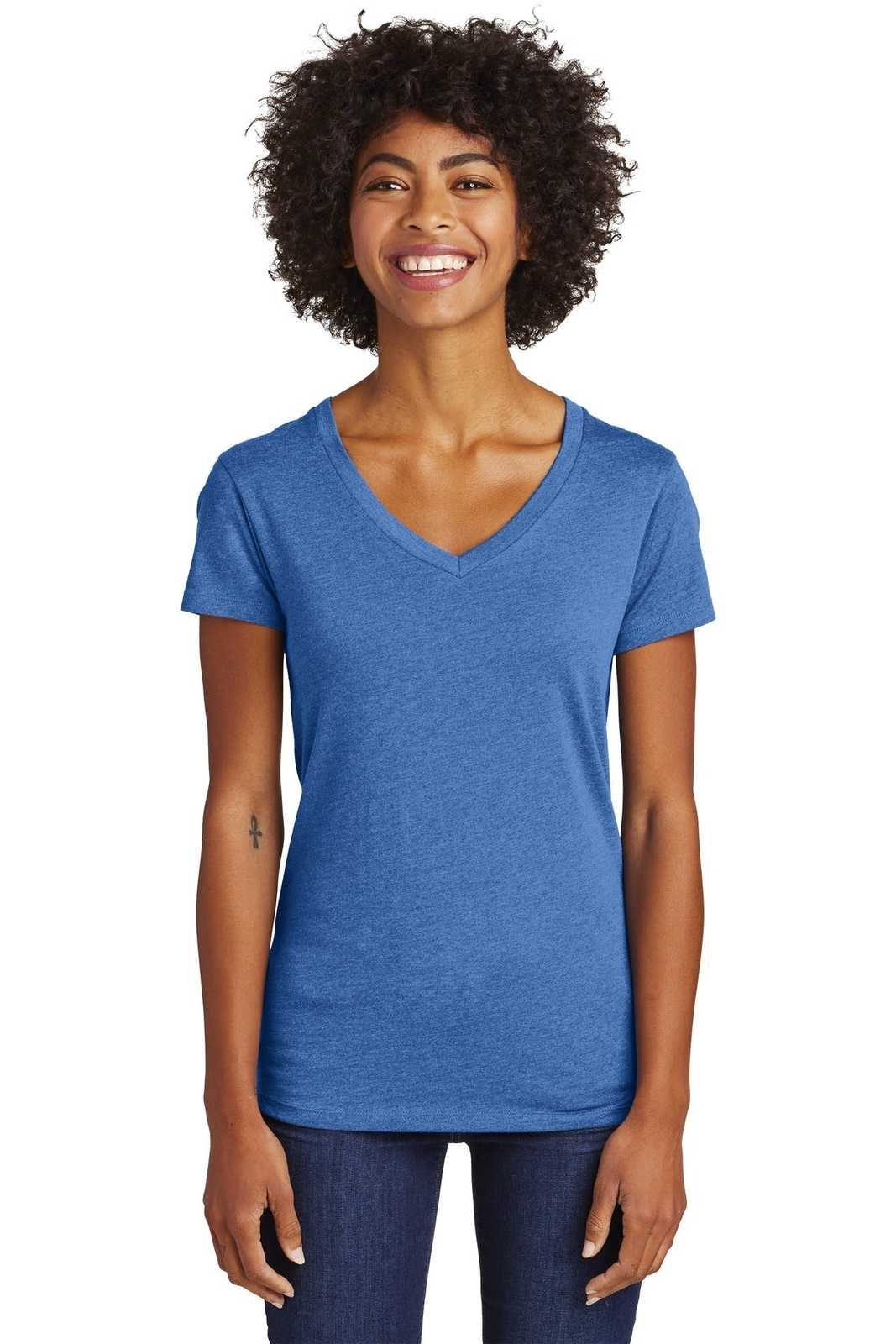 Alternative AA6046 Women's Runaway Blended Jersey V-Neck Tee - Heather Rich Royal - HIT a Double - 1