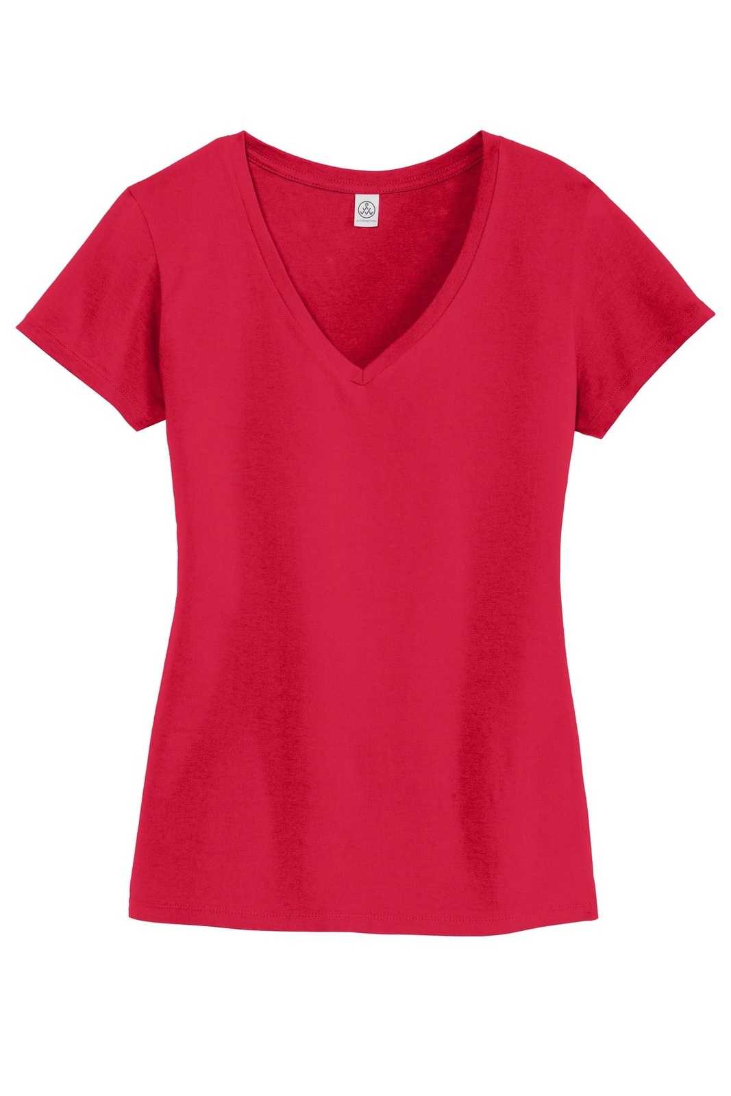 Alternative AA9073 Women&#39;s Legacy V-Neck T-Shirt - Apple Red - HIT a Double - 5