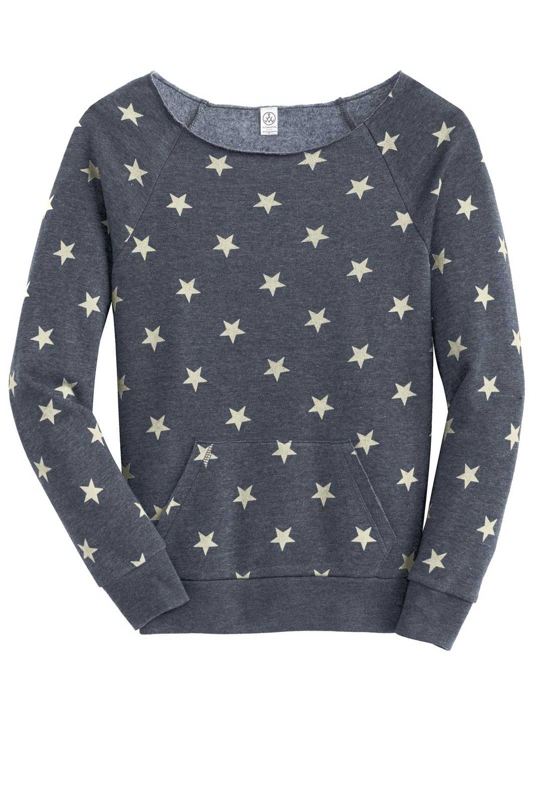 Alternative AA9582 Women&#39;s Maniac Eco -Fleece Sweatshirt - Stars - HIT a Double - 5