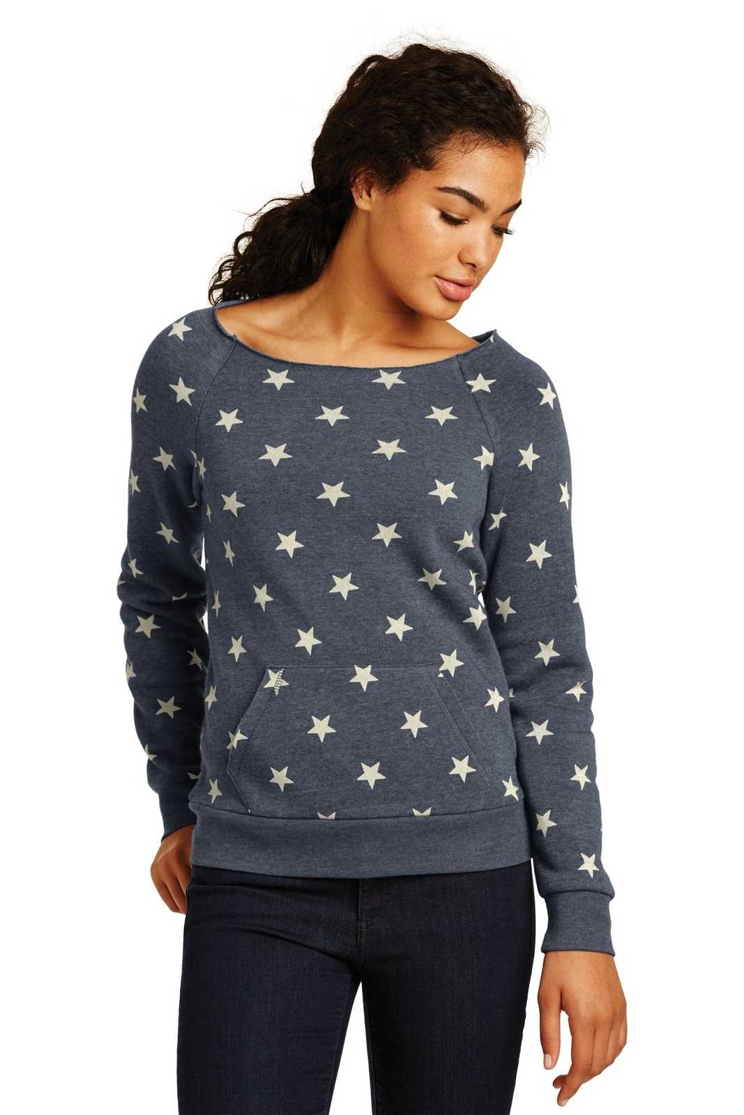 Alternative AA9582 Women&#39;s Maniac Eco -Fleece Sweatshirt - Stars - HIT a Double - 1