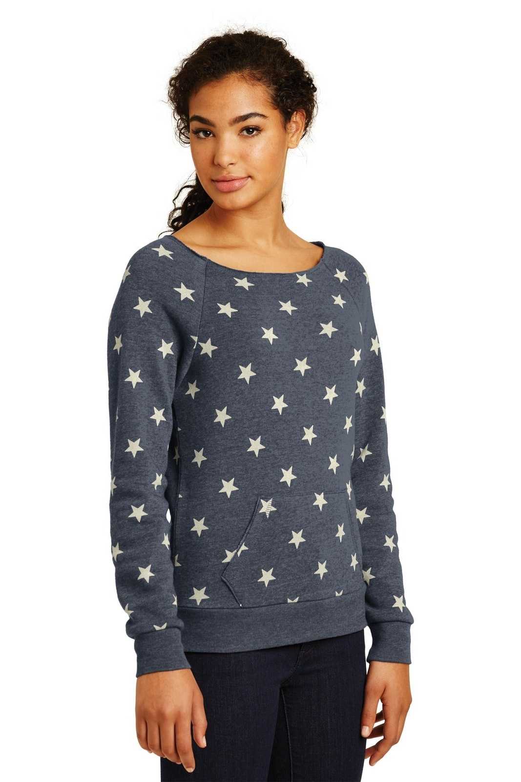 Alternative AA9582 Women&#39;s Maniac Eco -Fleece Sweatshirt - Stars - HIT a Double - 4