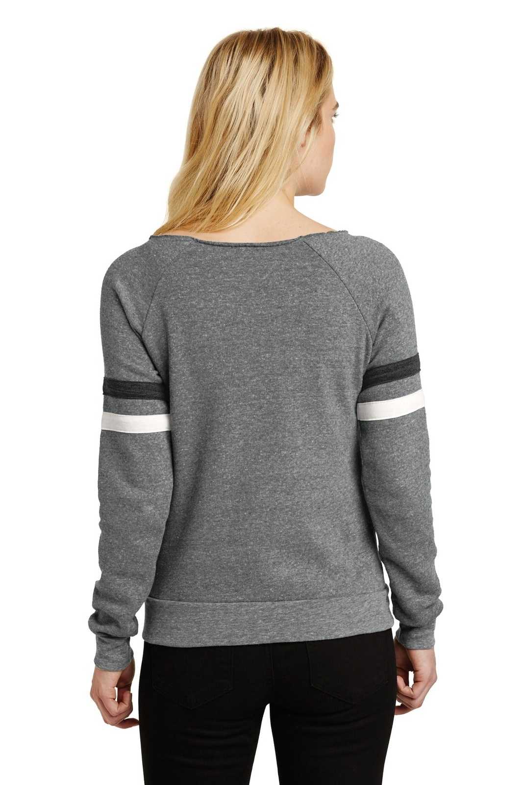 Alternative AA9583 Women&#39;s Maniac Sport Eco-Fleece Sweatshirt - Eco Gray Eco Black Eco Ivory - HIT a Double - 2