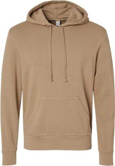Alternative Apparel 9595ZT Challenger Lightweight Eco-Washed French Terry Hooded Pullover - Desert Tan - HIT a Double - 1