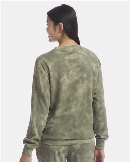 Alternative Apparel 9903ZT Women&#39;s Eco-Washed Terry Throwback Pullover - Olive Tonal Tie Dye - HIT a Double - 3