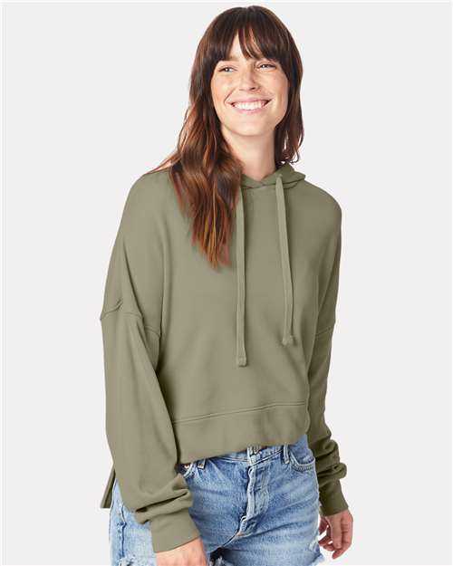 Alternative Apparel 9906ZT Women&#39;s Eco-Washed Terry Hooded Sweatshirt - Military - HIT a Double - 2
