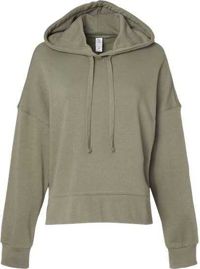 Alternative Apparel 9906ZT Women&#39;s Eco-Washed Terry Hooded Sweatshirt - Military - HIT a Double - 1