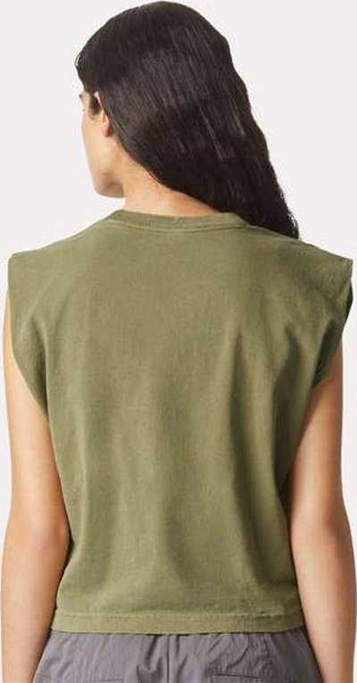 American Apparel 307GD Garment Dyed Women&#39;s Heavyweight Muscle Tee - Faded Army - HIT a Double - 3