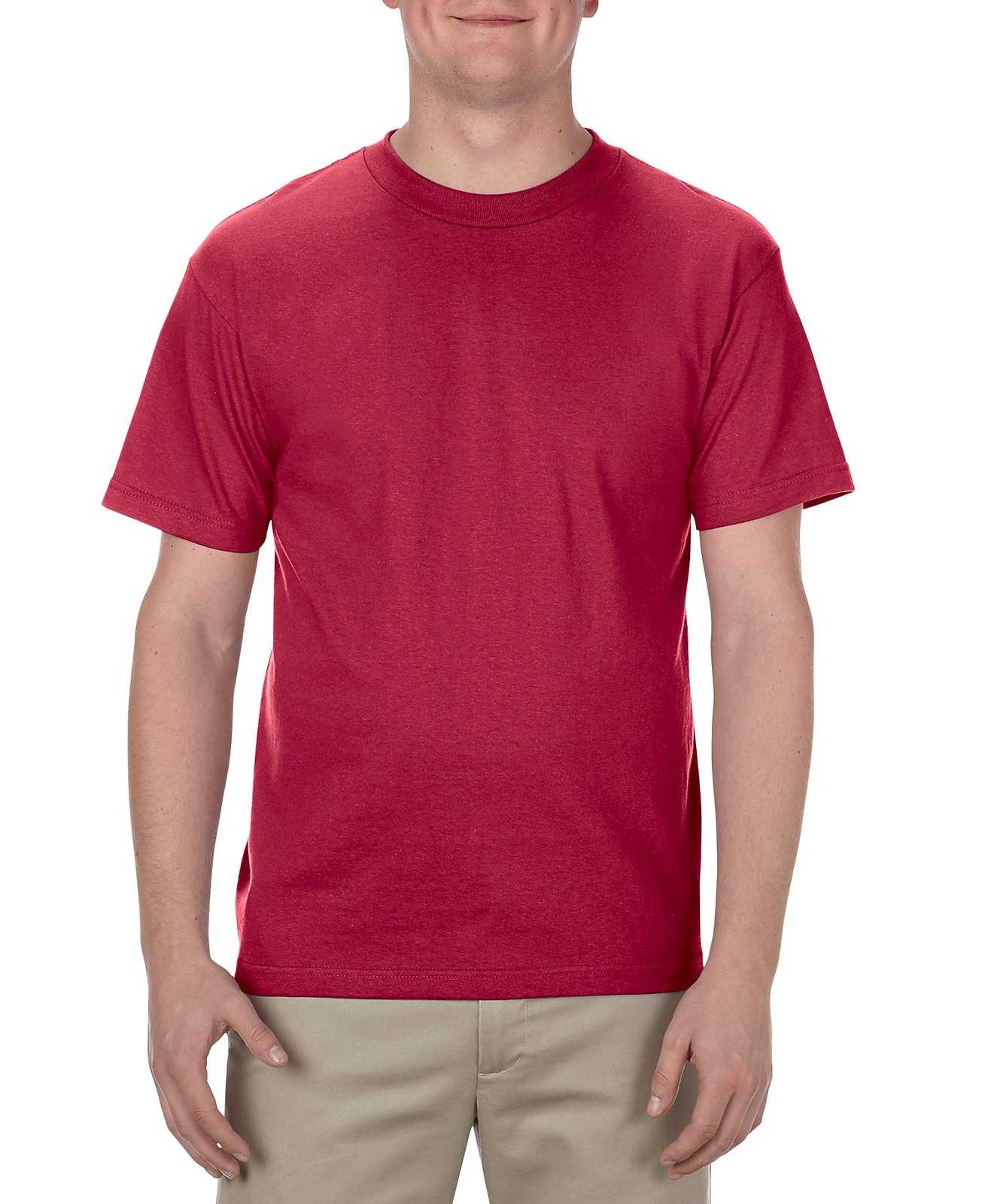 American Apparel 1301 Unisex Heavyweight Cotton T-Shirt - Cardinal - HIT a Double