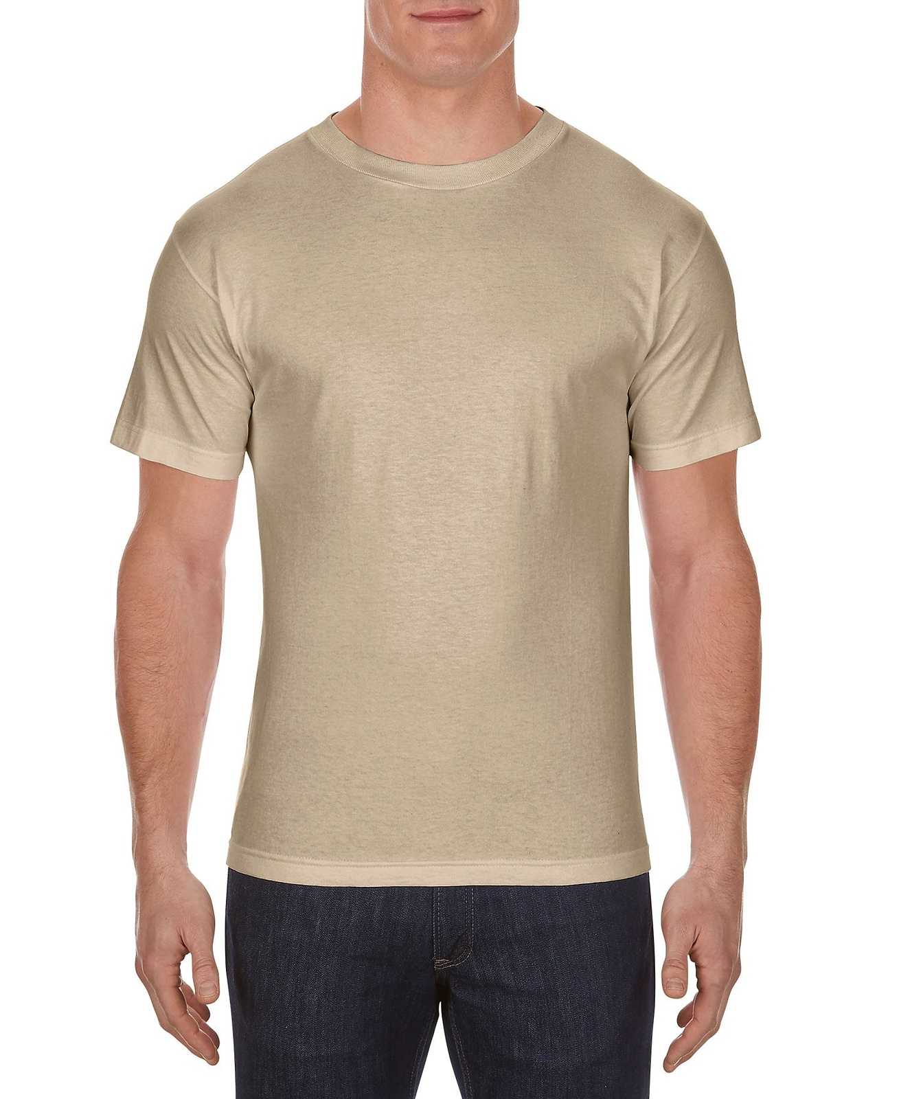 American Apparel 1301 Unisex Heavyweight Cotton T-Shirt - Sand - HIT a Double