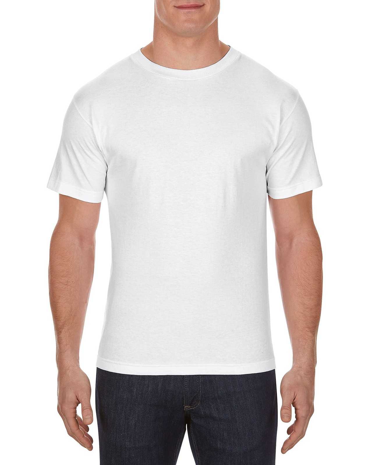 American Apparel 1301 Unisex Heavyweight Cotton T-Shirt - White - HIT a Double