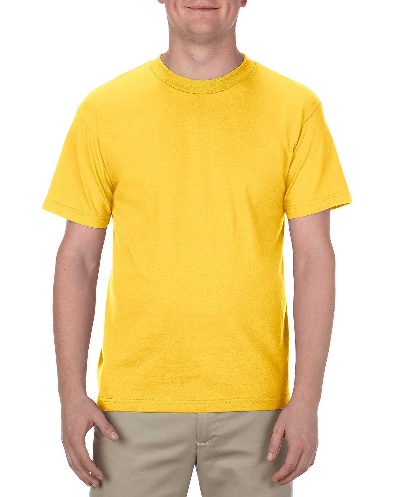 American Apparel 1301 Unisex Heavyweight Cotton T-Shirt - Yellow - HIT a Double
