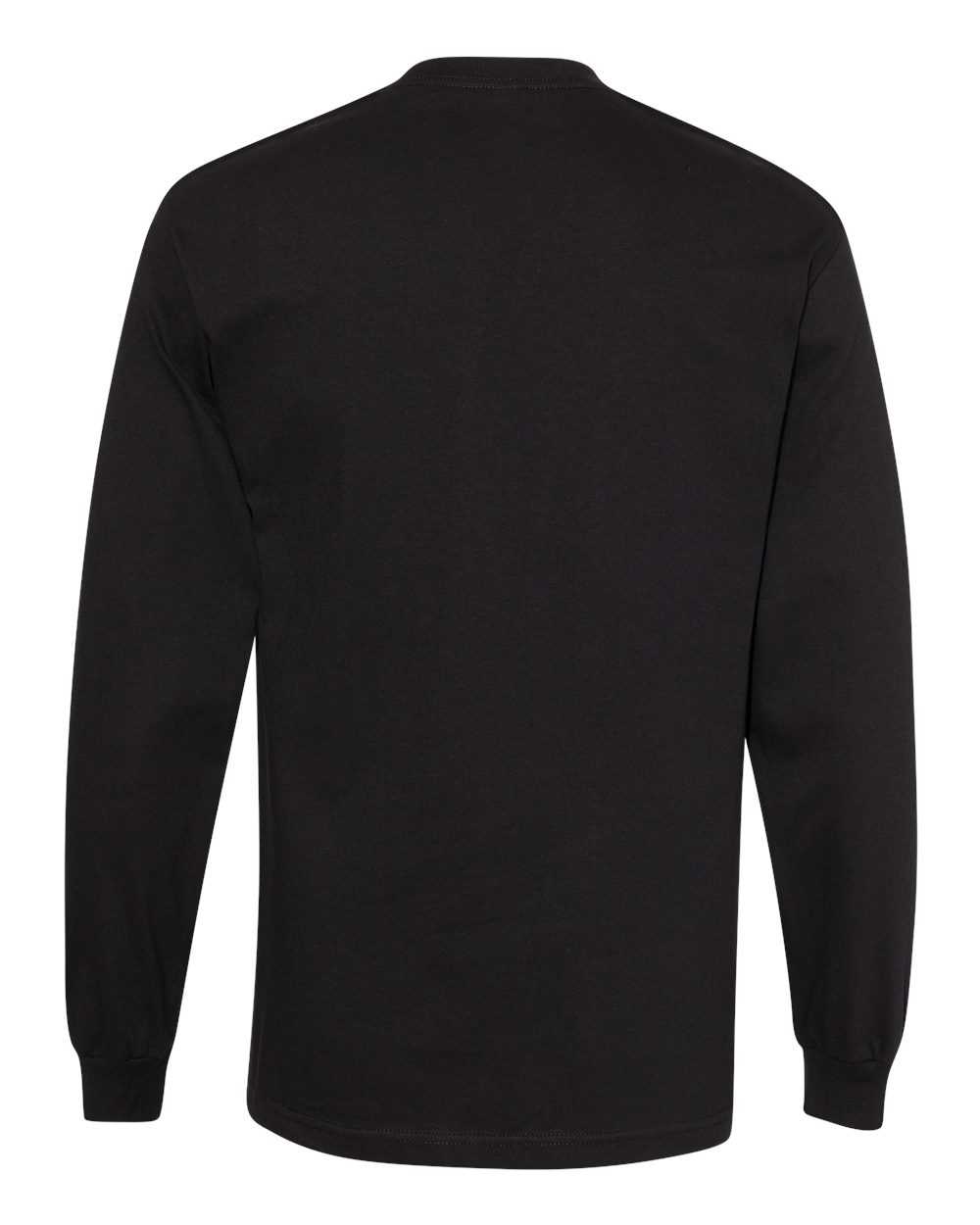 American Apparel 1304 Unisex Heavyweight Cotton Long Sleeve T-Shirt - Black - HIT a Double