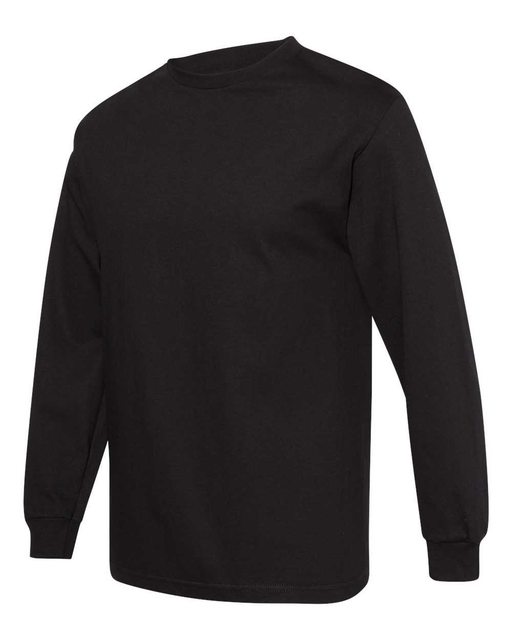 American Apparel 1304 Unisex Heavyweight Cotton Long Sleeve T-Shirt - Black - HIT a Double