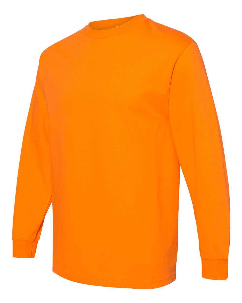 American Apparel 1304 Unisex Heavyweight Cotton Long Sleeve T-Shirt - Orange - HIT a Double