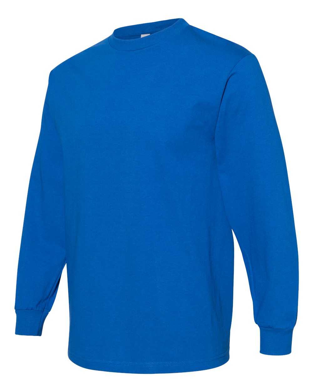 American Apparel 1304 Unisex Heavyweight Cotton Long Sleeve T-Shirt - Royal - HIT a Double