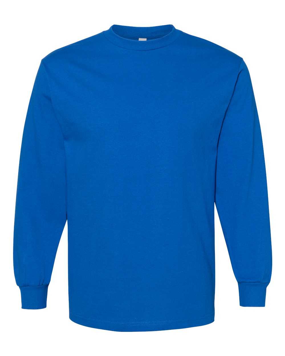 American Apparel 1304 Unisex Heavyweight Cotton Long Sleeve T-Shirt - Royal - HIT a Double
