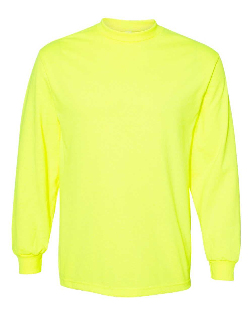 American Apparel 1304 Unisex Heavyweight Cotton Long Sleeve T-Shirt - Safety Green - HIT a Double
