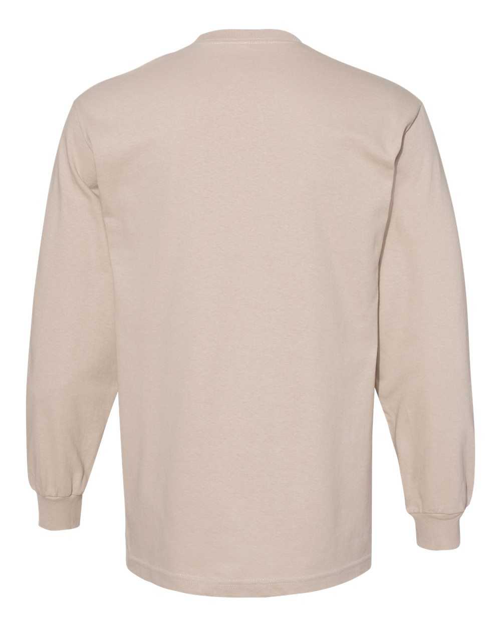 American Apparel 1304 Unisex Heavyweight Cotton Long Sleeve T-Shirt - Sand - HIT a Double