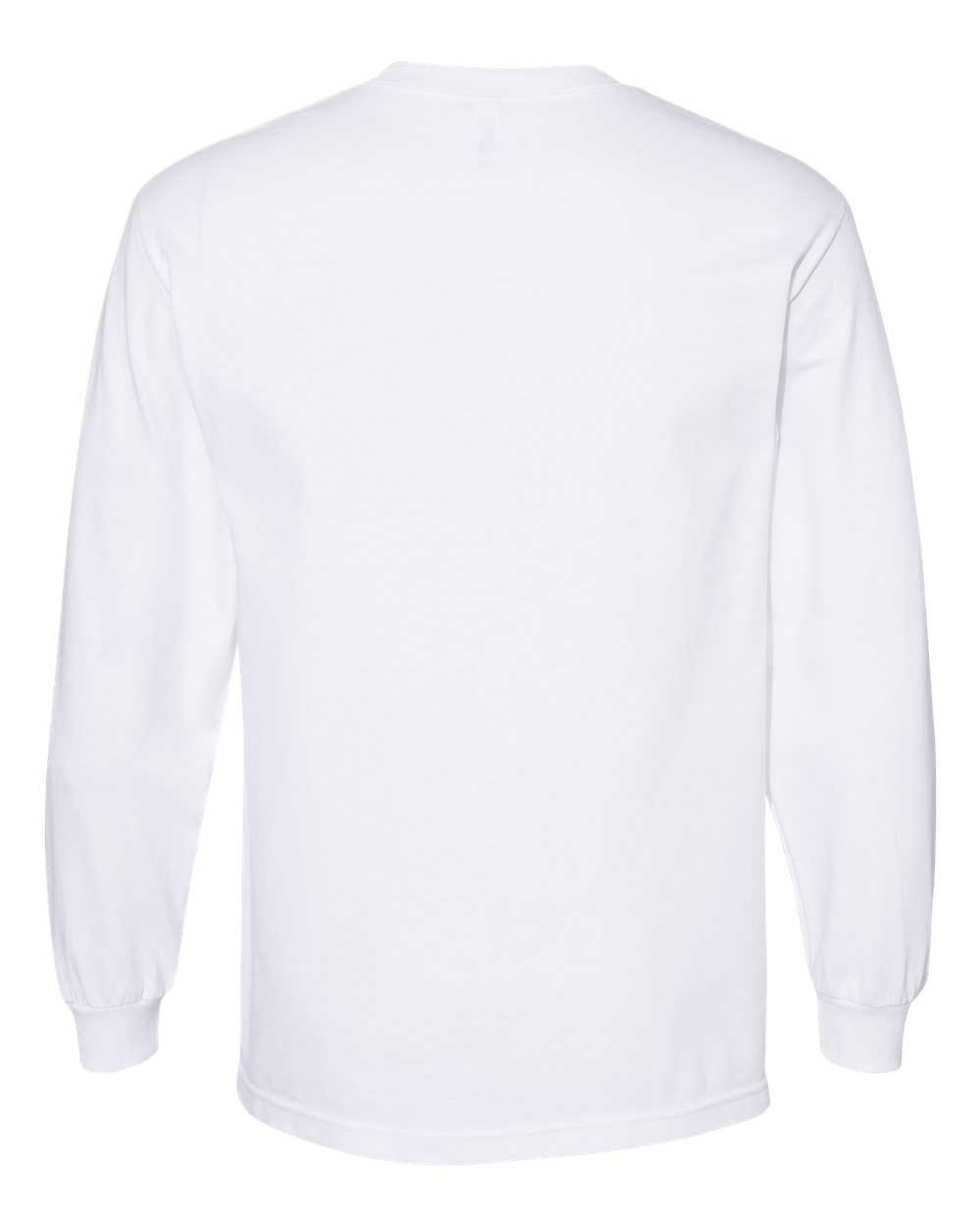 American Apparel 1304 Unisex Heavyweight Cotton Long Sleeve T-Shirt - White - HIT a Double