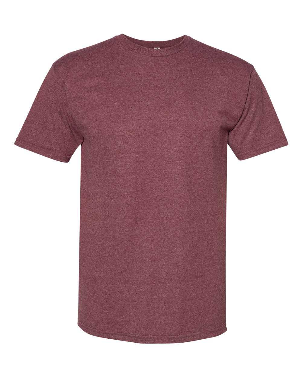 American Apparel 1701 Midweight Cotton Unisex T-Shirt - Burgundy Heather - HIT a Double