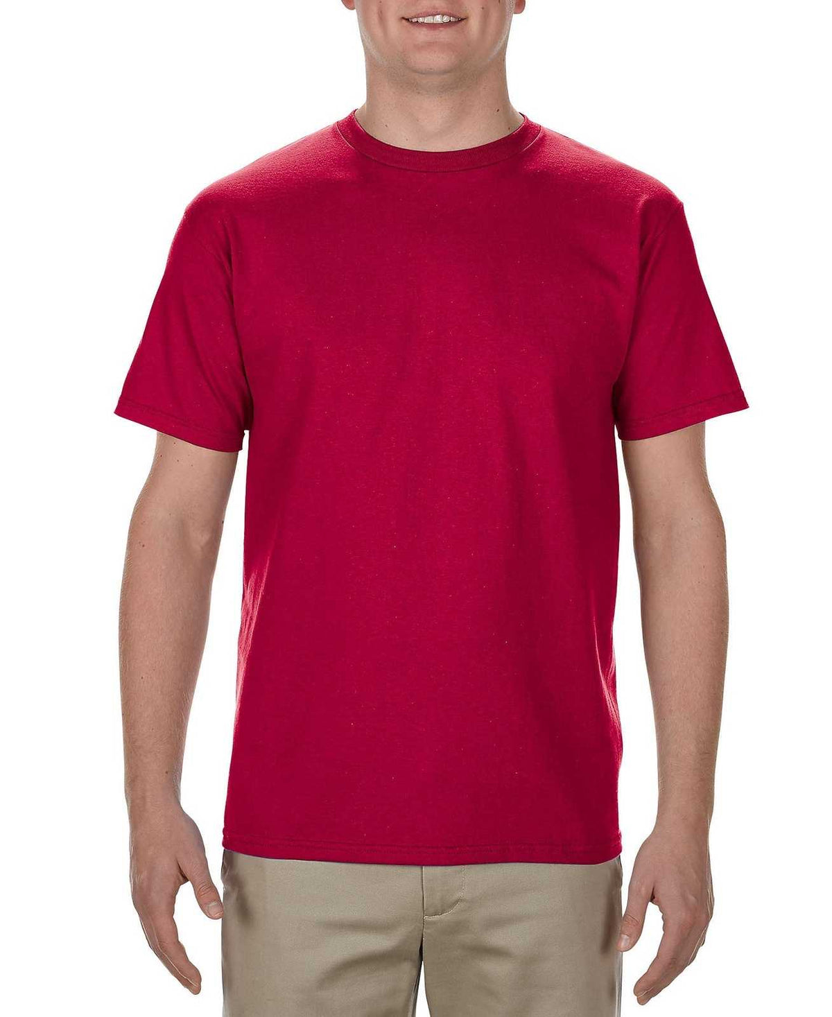 American Apparel 1701 Midweight Cotton Unisex T-Shirt - Cardinal - HIT a Double