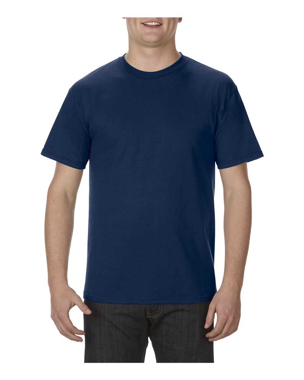 American Apparel 1701 Midweight Cotton Unisex T-Shirt - Navy - HIT a Double