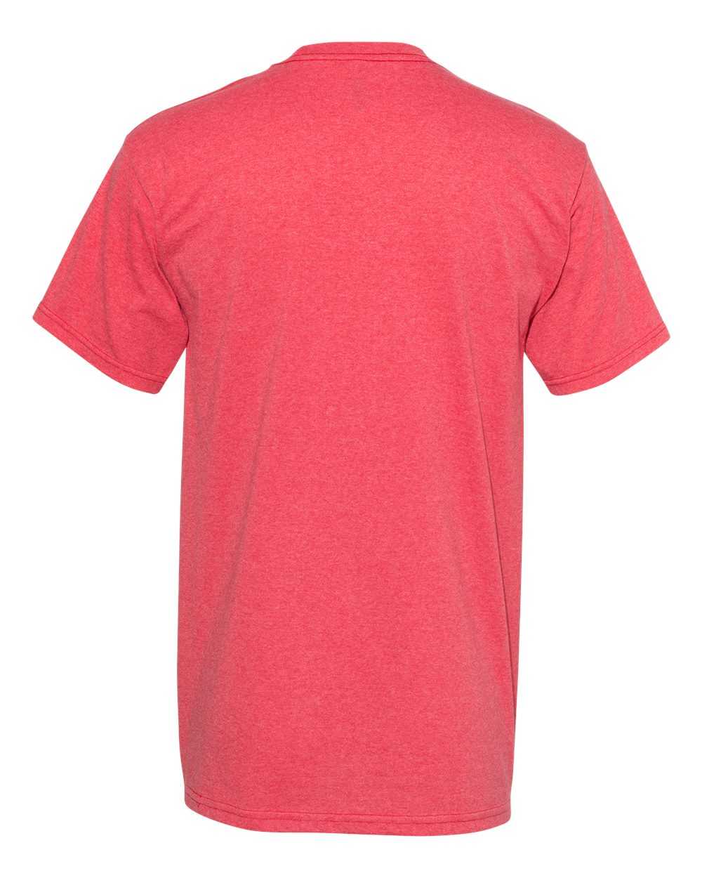 American Apparel 1701 Midweight Cotton Unisex T-Shirt - Red Heather - HIT a Double