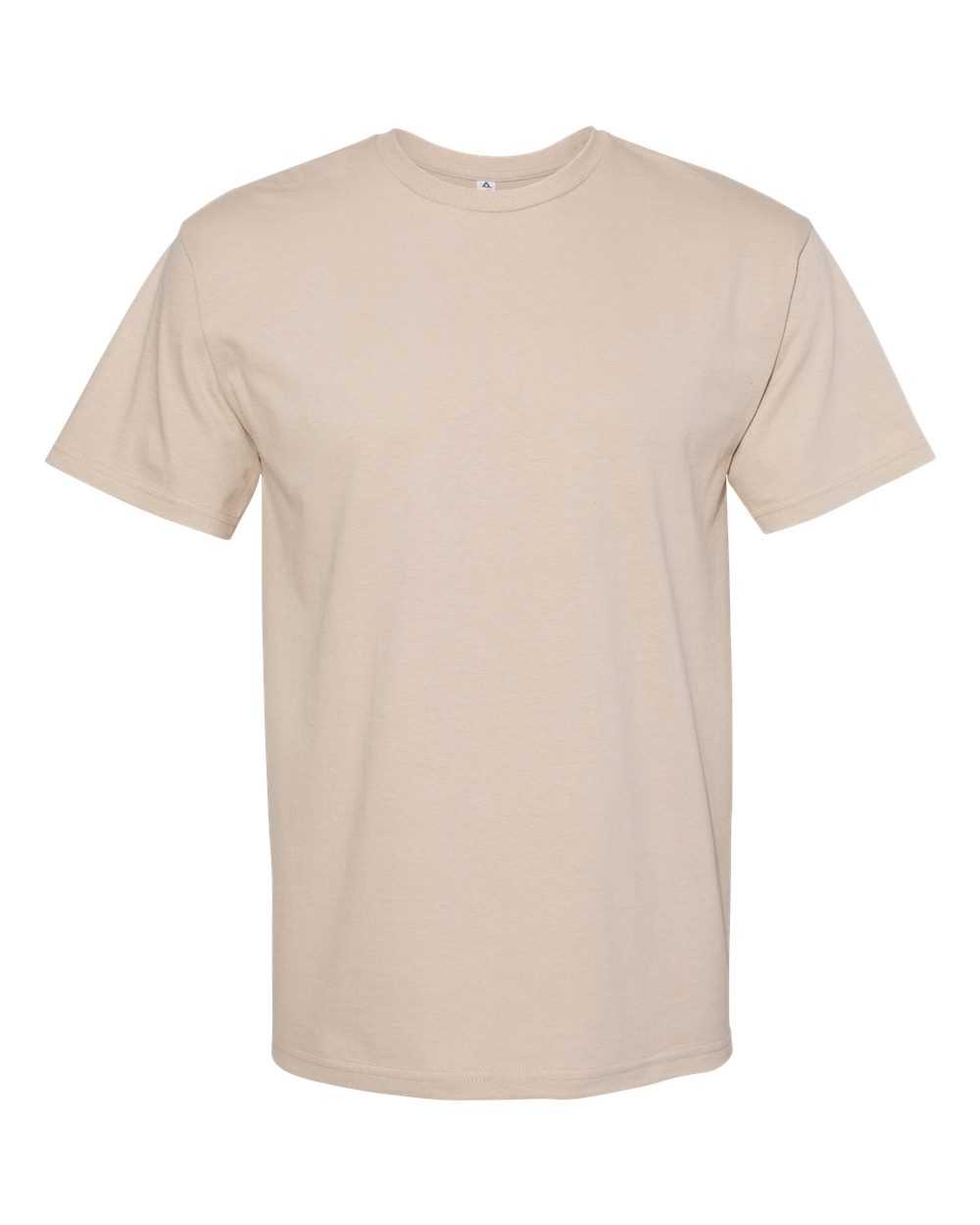American Apparel 1701 Midweight Cotton Unisex T-Shirt - Sand - HIT a Double