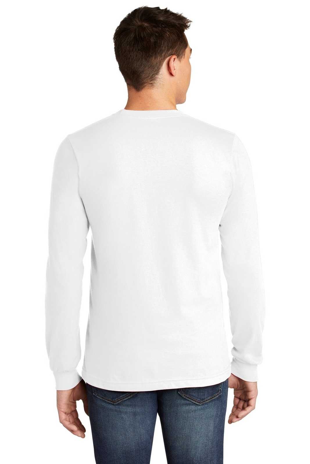 American Apparel 2007W Fine Jersey Long Sleeve T-Shirt - White - HIT a Double