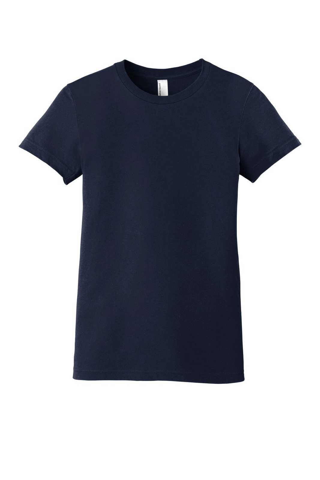American Apparel 2102W Women&#39;s Fine Jersey T-Shirt - Navy - HIT a Double
