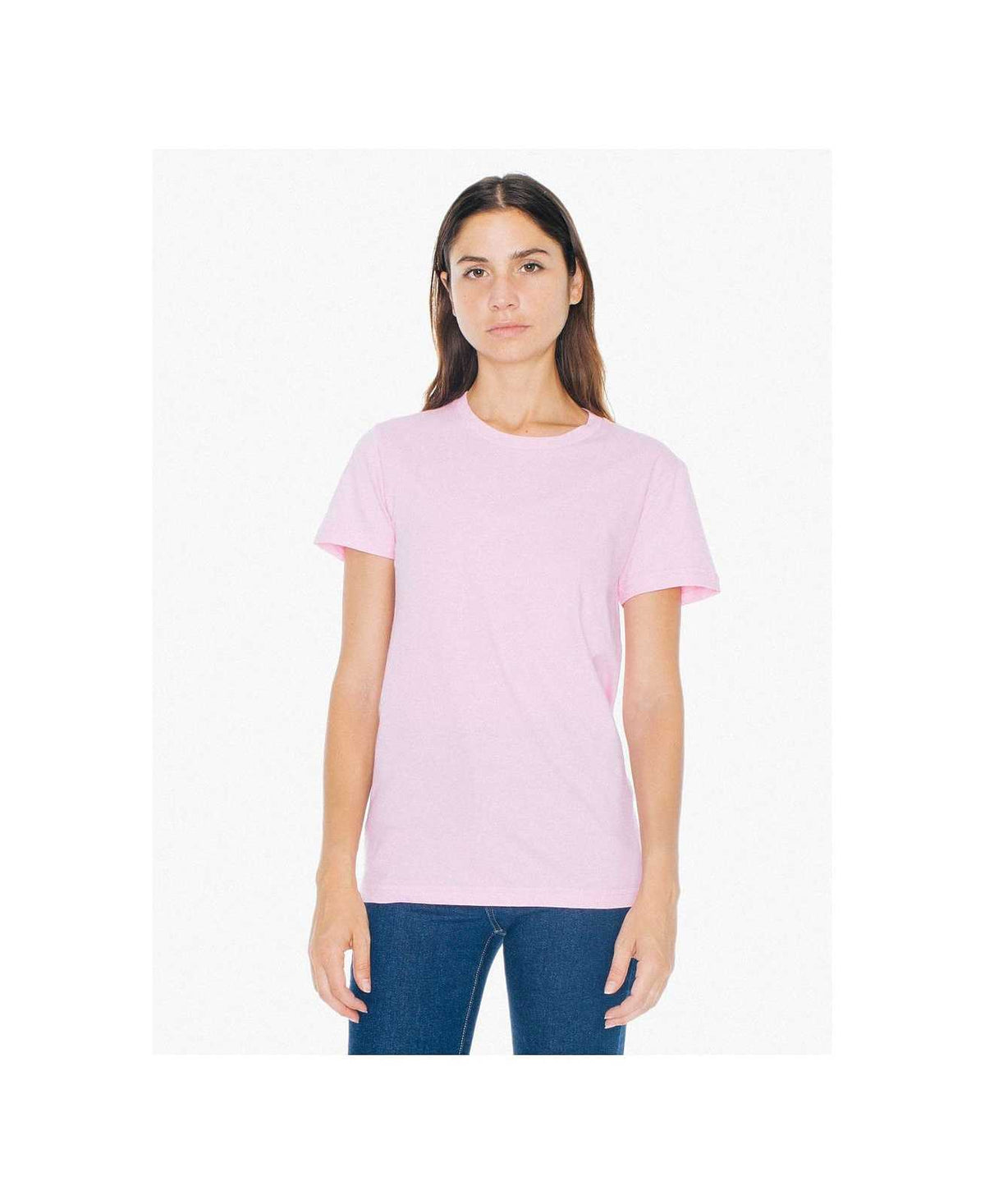 American Apparel 2102W Women&#39;s Fine Jersey T-Shirt - Pink - HIT a Double