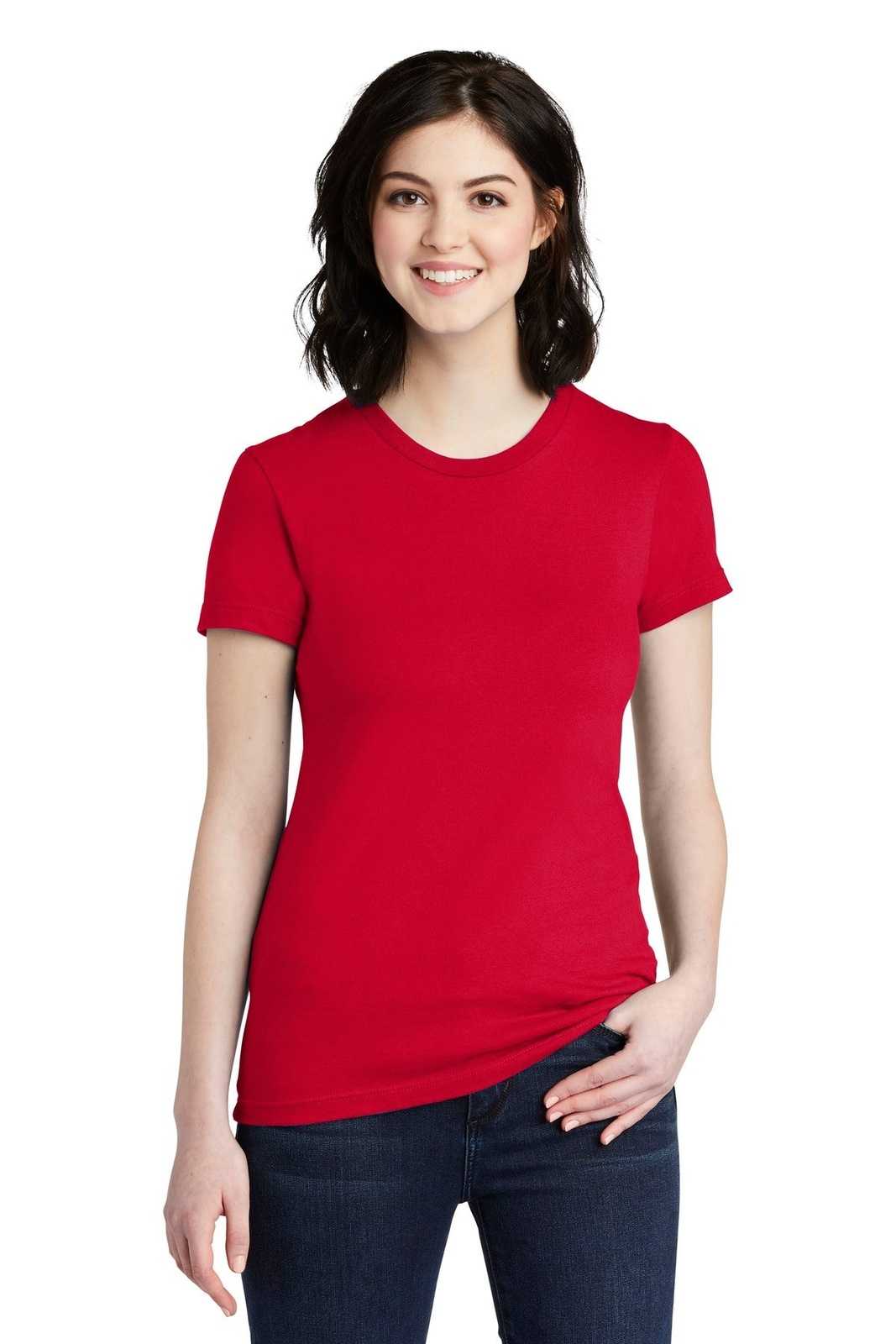 American Apparel 2102W Women's Fine Jersey T-Shirt - Red - HIT a Double