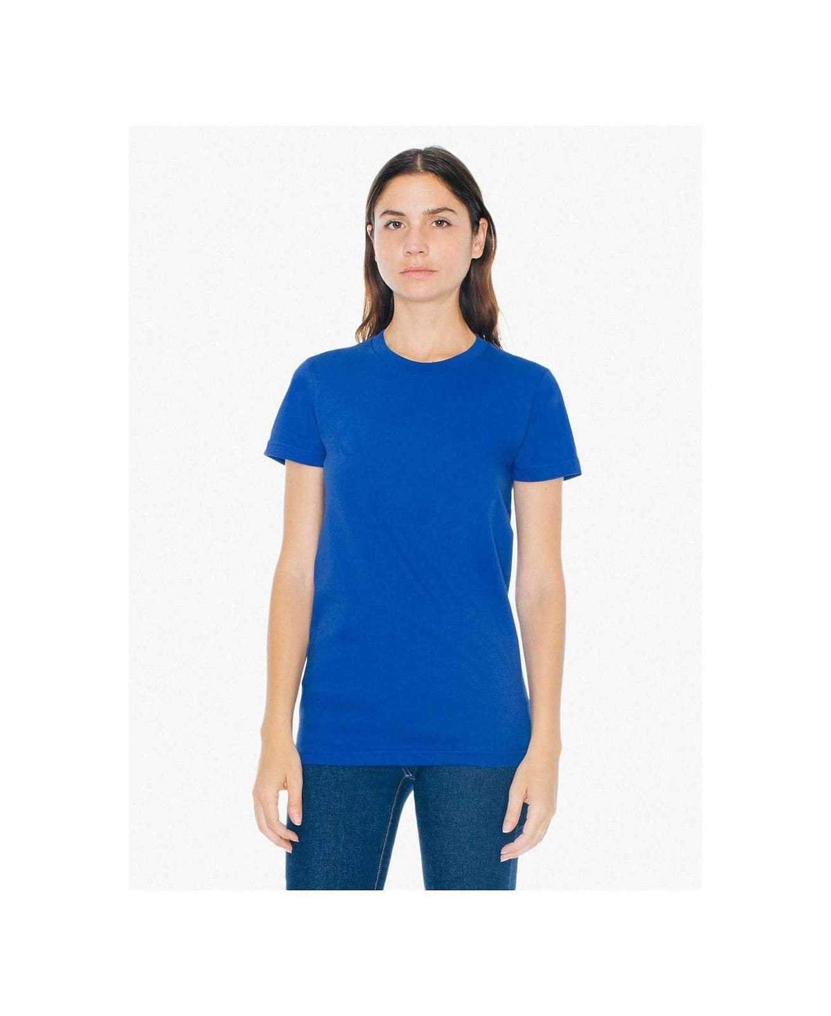 American Apparel 2102W Women&#39;s Fine Jersey T-Shirt - Royal Blue - HIT a Double