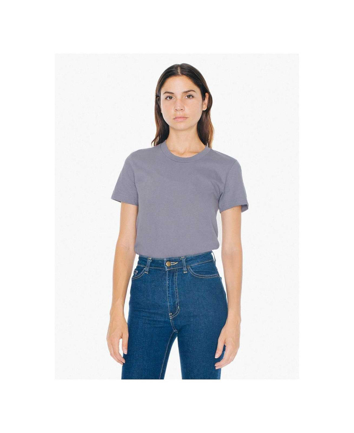 American Apparel 2102W Women&#39;s Fine Jersey T-Shirt - Slate - HIT a Double