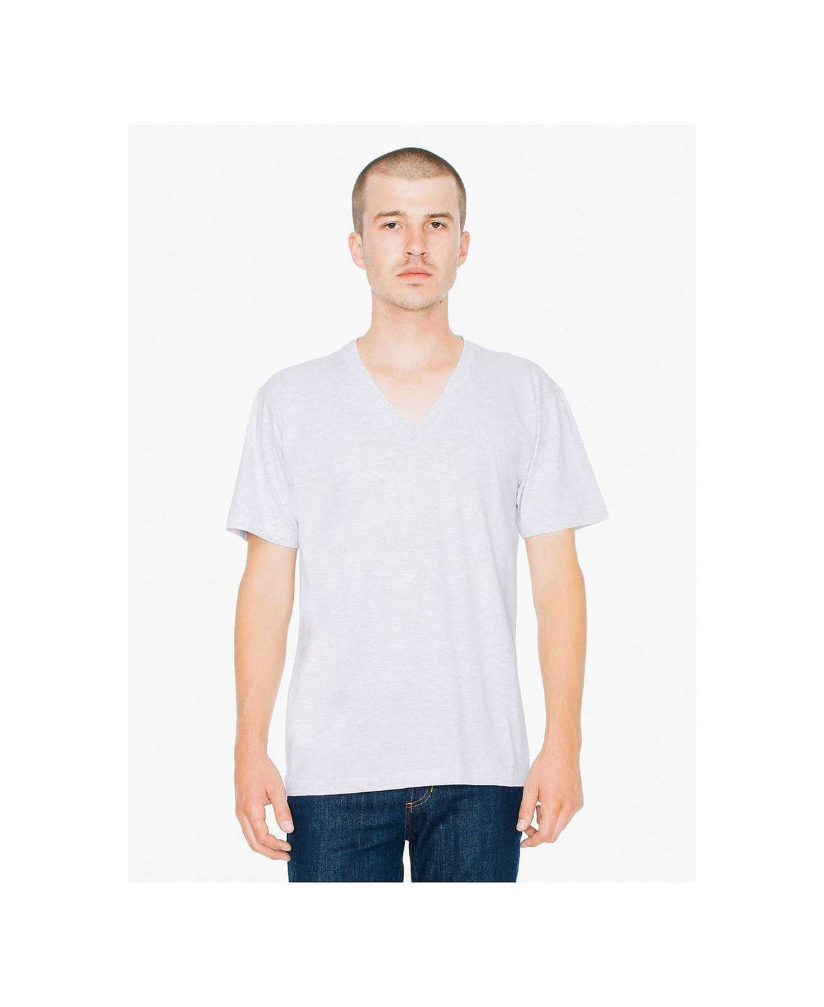 American Apparel 2456W Fine Jersey V-Neck T-Shirt - Ash Grey - HIT a Double