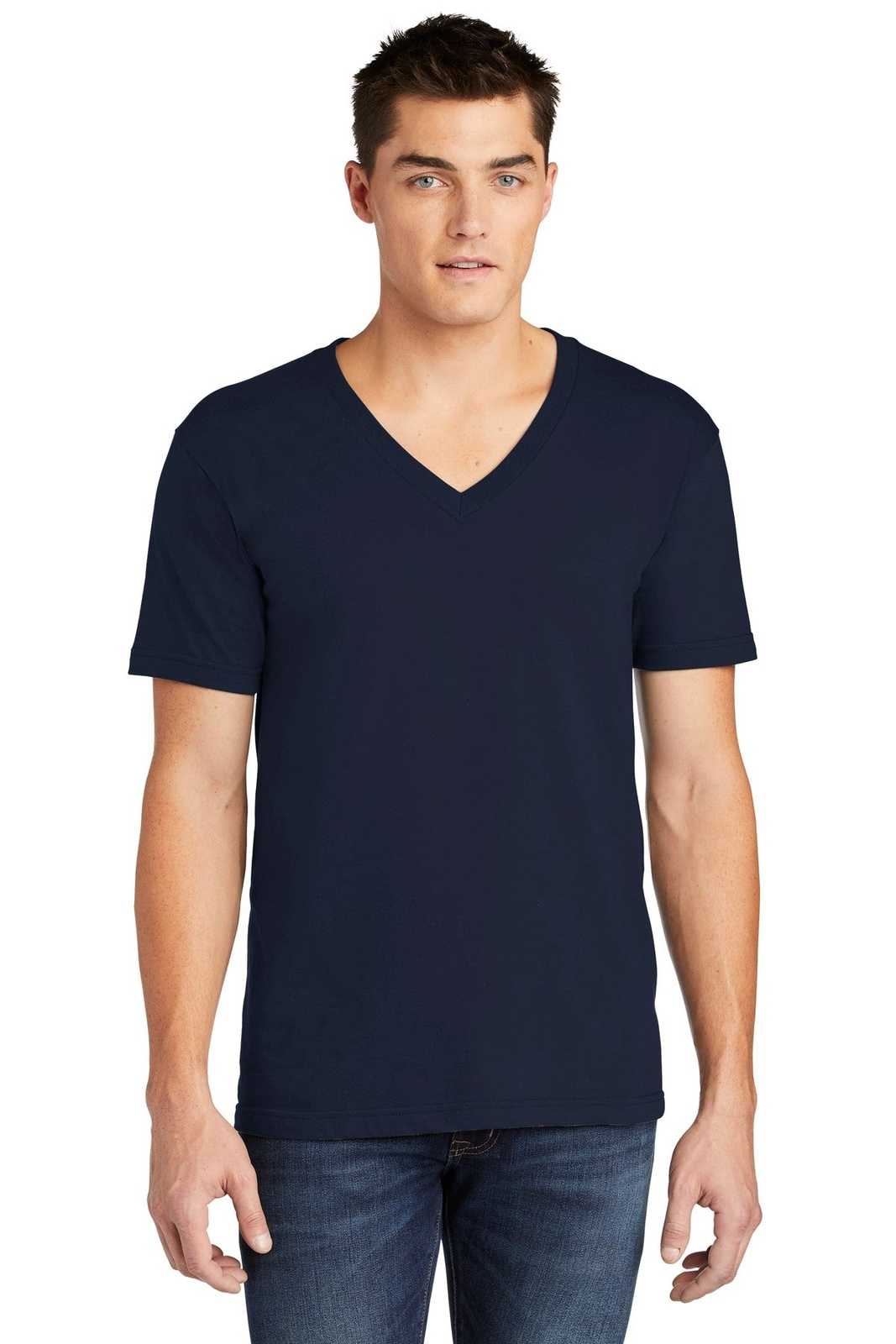 American Apparel 2456W Fine Jersey V-Neck T-Shirt - Navy - HIT a Double