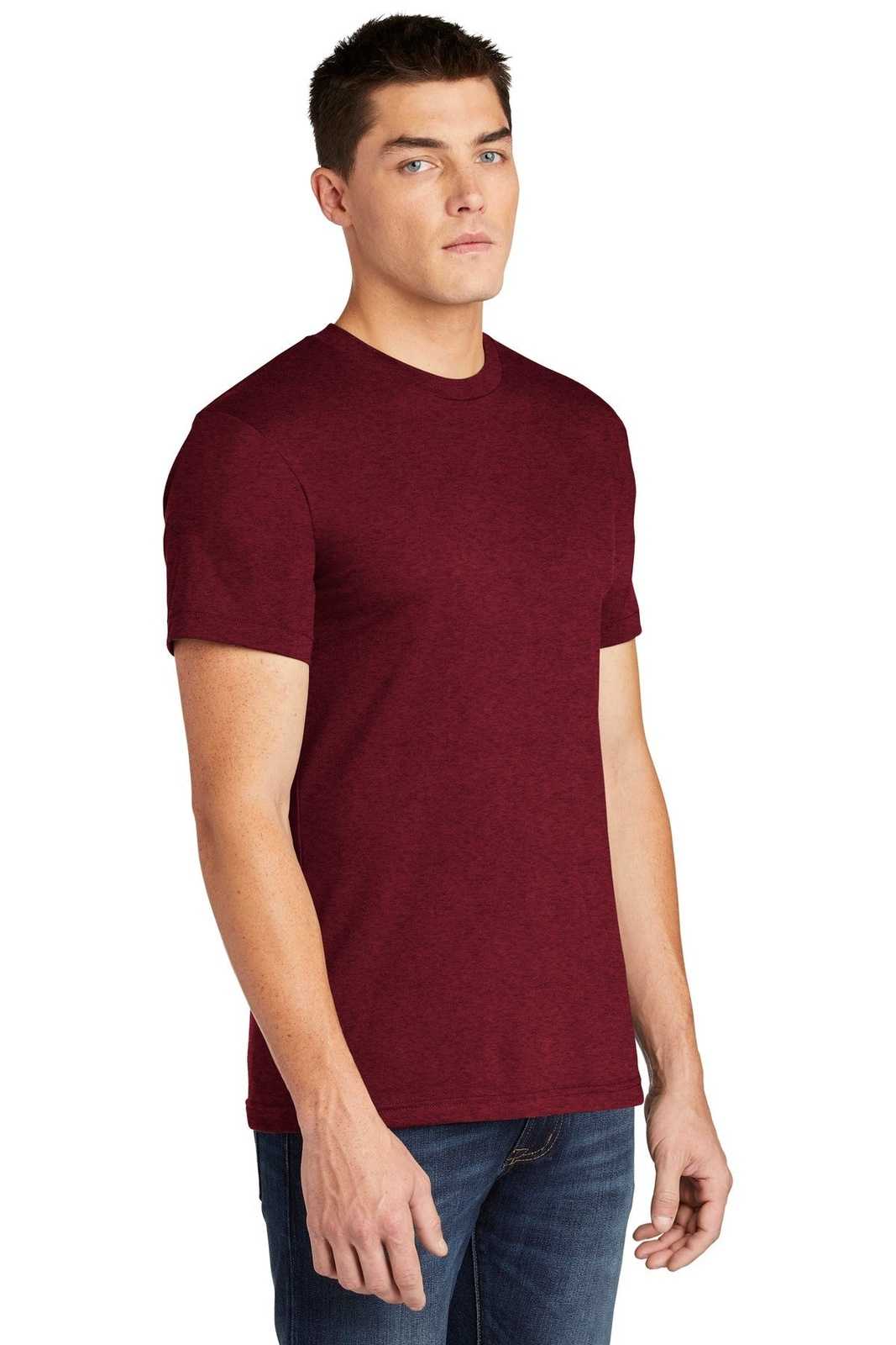 American Apparel BB401W Poly-Cotton T-Shirt - Heather Cranberry - HIT a Double
