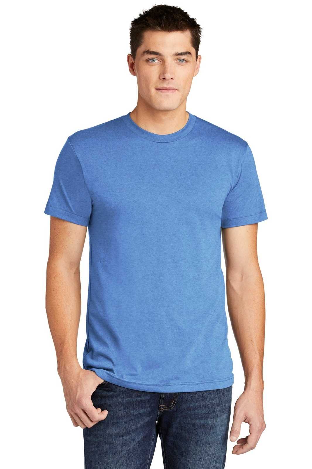 American Apparel BB401W Poly-Cotton T-Shirt - Heather Lake Blue - HIT a Double