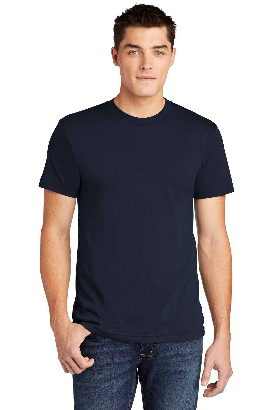 American Apparel BB401W Poly-Cotton T-Shirt - Navy - HIT a Double