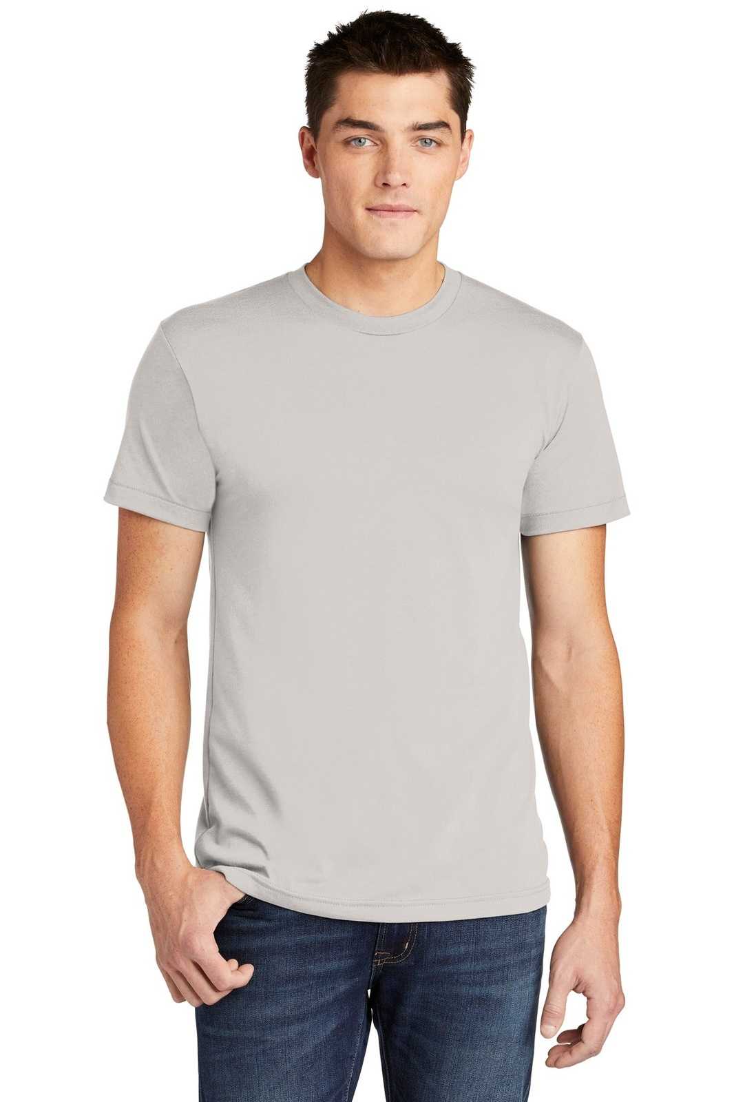 American Apparel BB401W Poly-Cotton T-Shirt - New Silver - HIT a Double