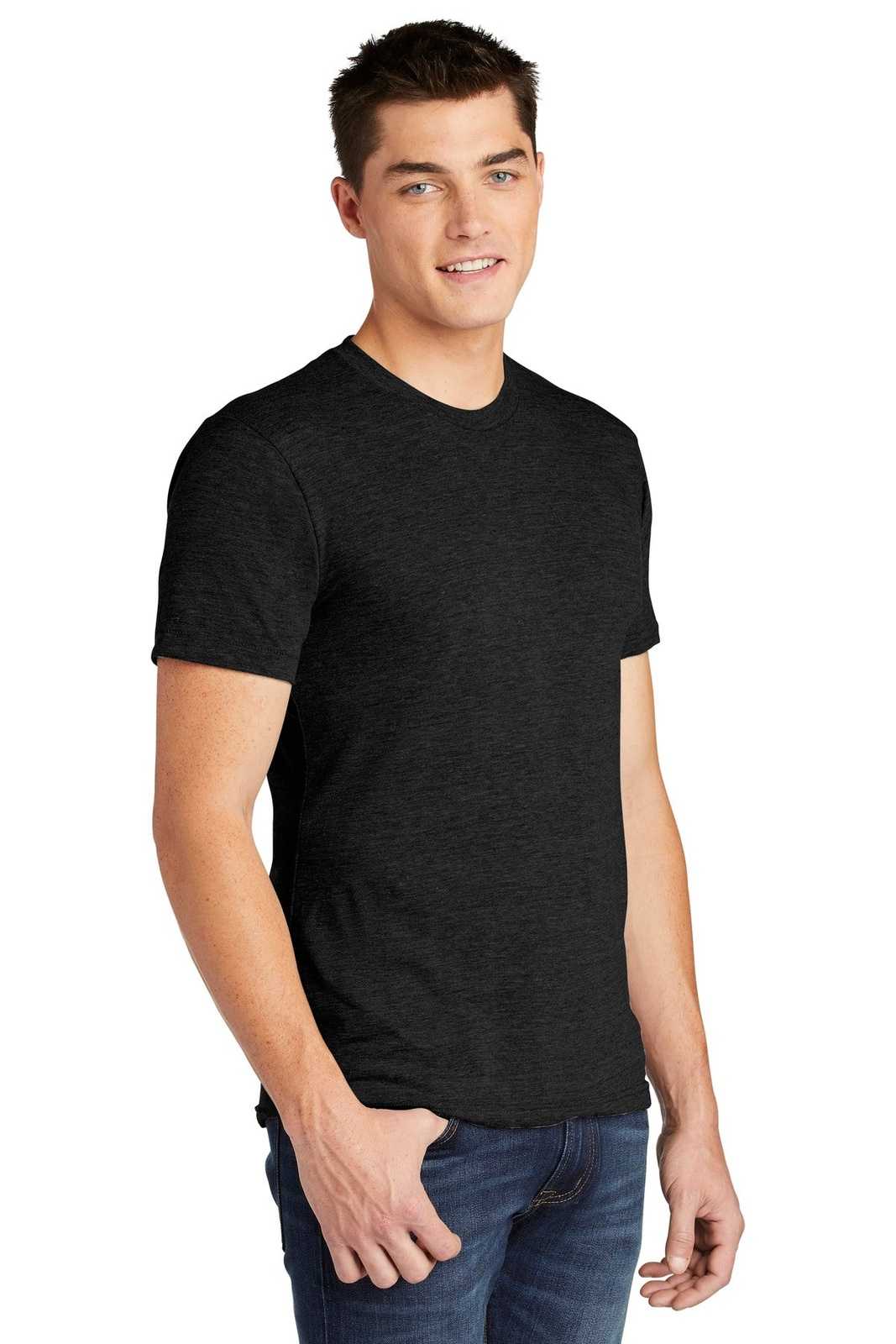 American Apparel TR401W Tri-Blend Short Sleeve Track T-Shirt - Tri Black - HIT a Double