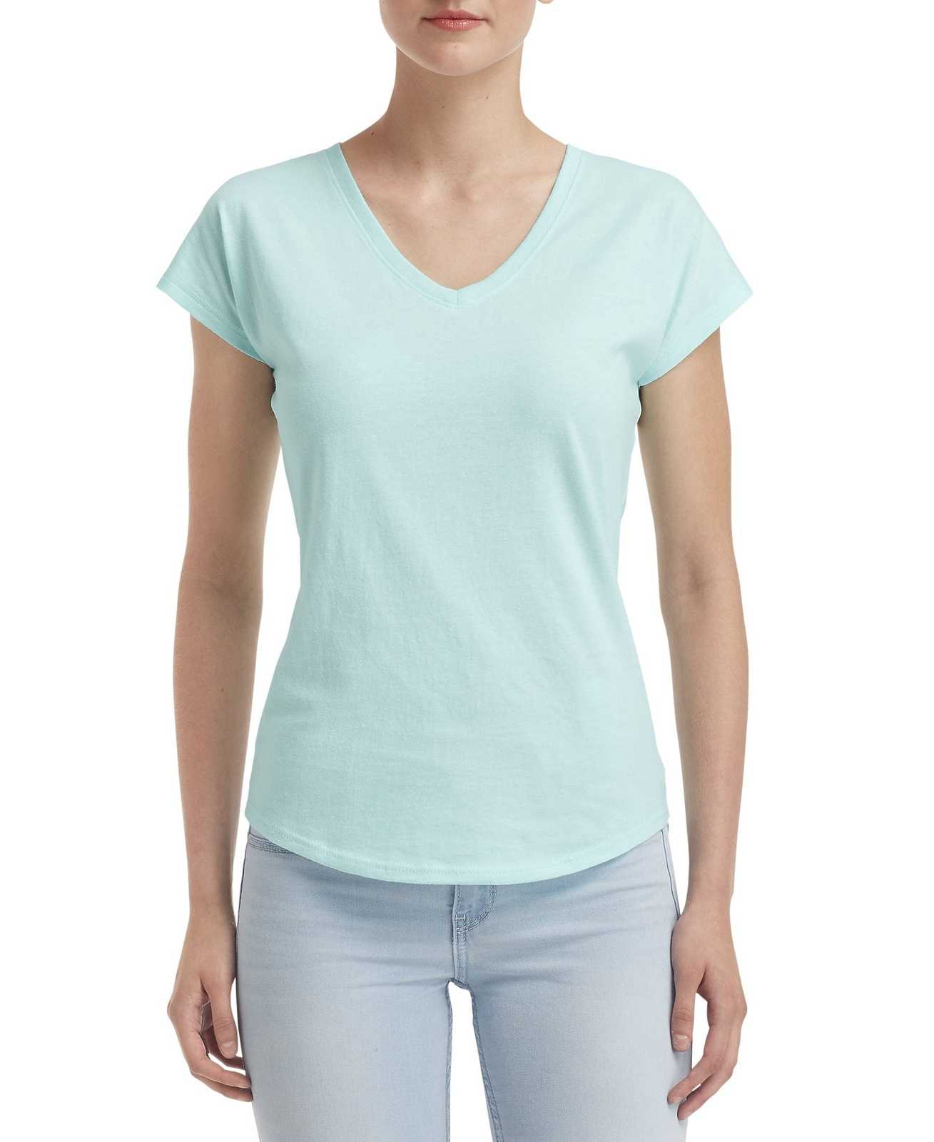 Anvil A6750VL Ladies Tri-Blend V-Neck Tee - Teal Ice - HIT a Double