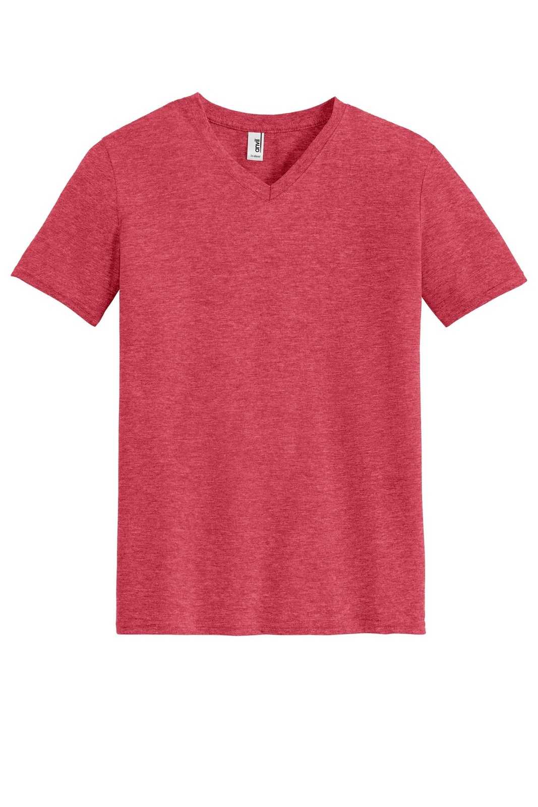 Anvil A6752 Tri-Blend V-Neck Tee - Heather Red - HIT a Double
