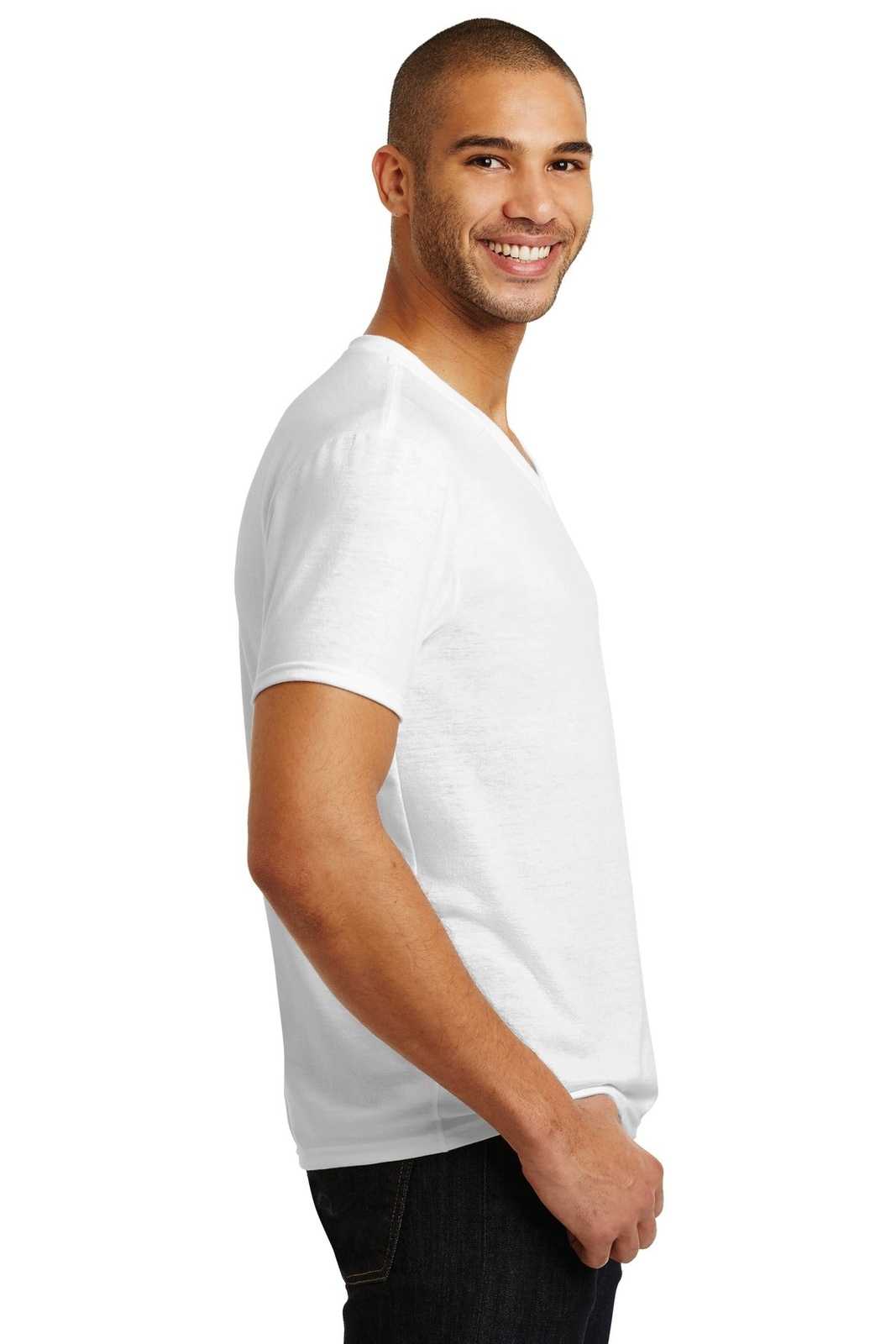 Anvil A6752 Tri-Blend V-Neck Tee - White - HIT a Double