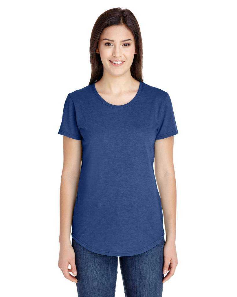 Anvil By Gildan 6750L Softstyle Womens Triblend T-Shirt - Heather Blue - HIT a Double